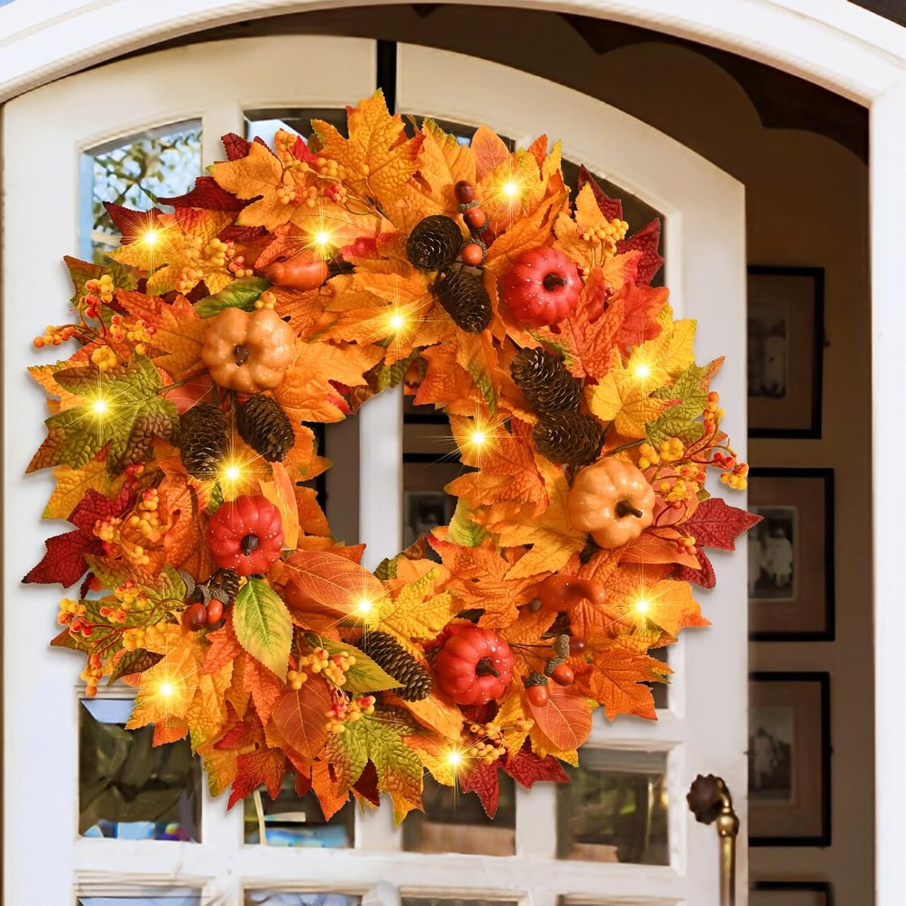 Fall Decorations Fall Wreath, 22 Inch Fall Wreaths for Front Door